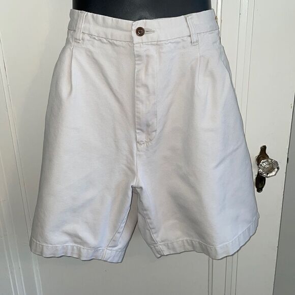 Vintage Ruff Hewn light khaki pleat front cotton shorts - Picture 1 of 6